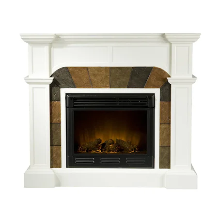 Cartwright Ivory Convertible Slate Electric Fireplace